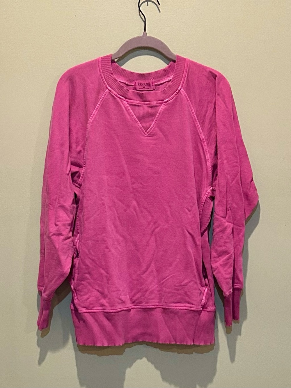 Zenana Outfitters Bright Pink Crewneck Sweatshirt